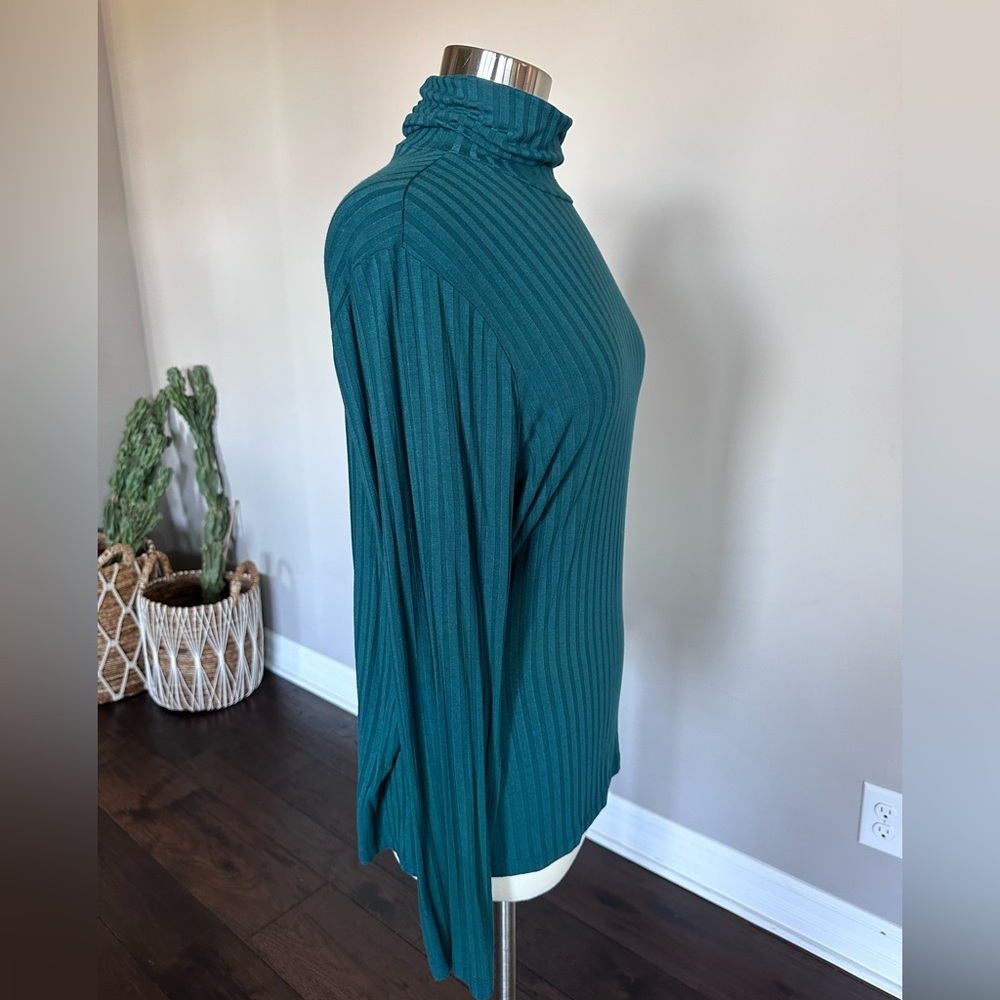 Banana Republic Ribbed Turtleneck Layering Hunter Green 90's Girl XL - Picture 2 of 10